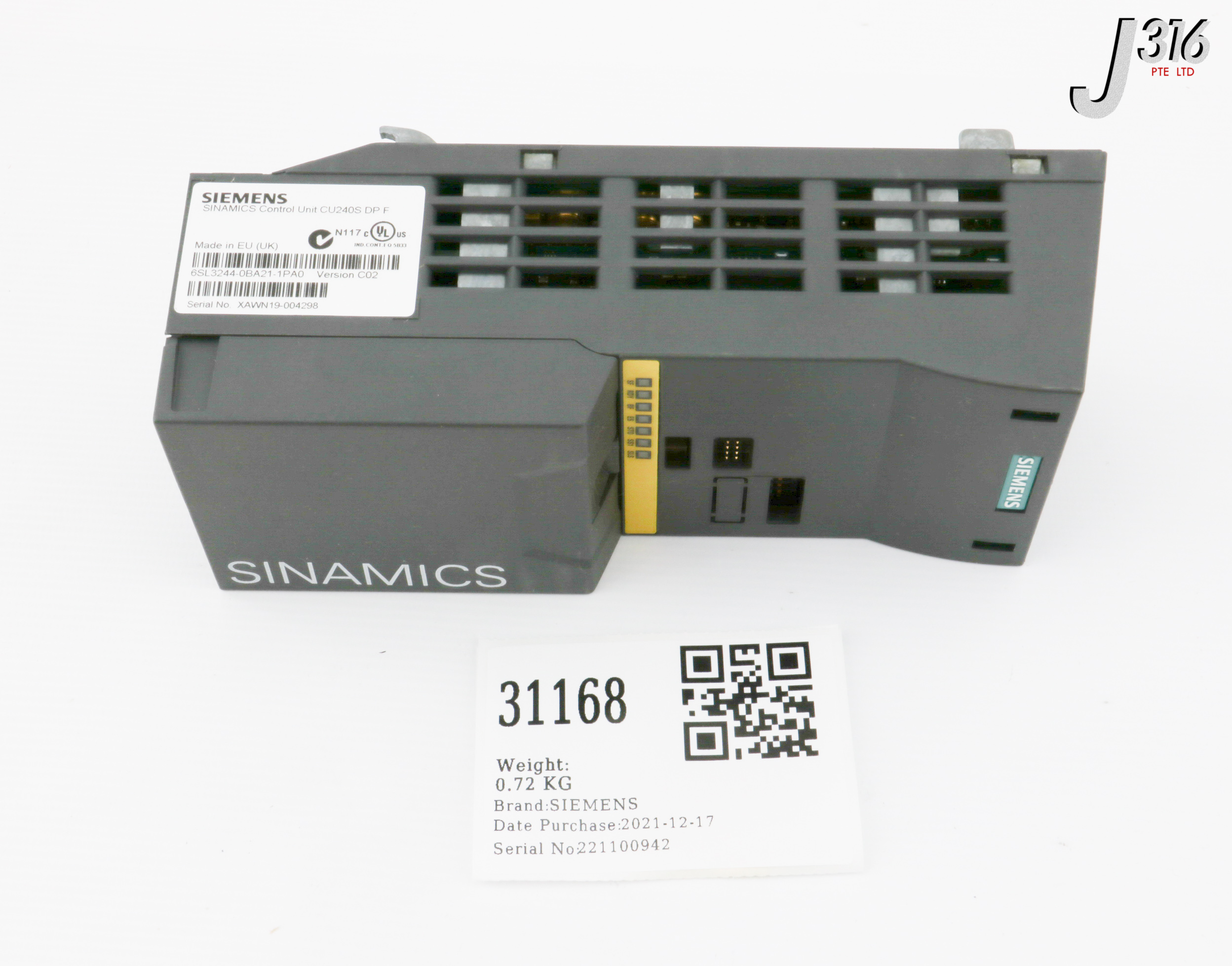 キャンセルパネル 31168 SIEMENS SINAMICS CTRL UNIT CU240S DP F, A5E00921203 6SL3244